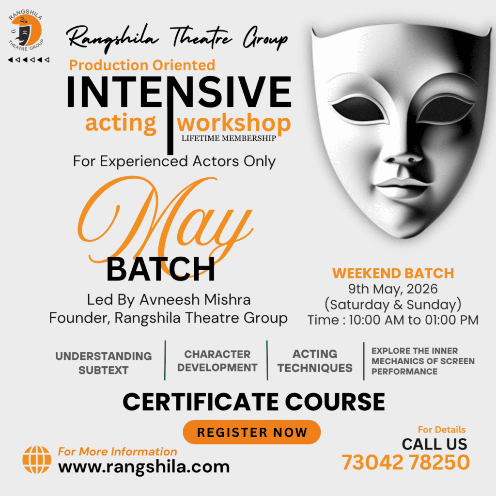 Advanced Acting Workshop by Rangshila Acting School in Mumbai