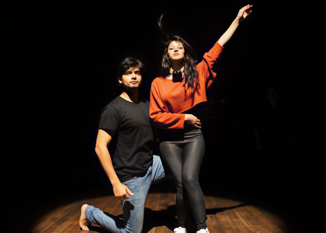 Actors responding to each other during a theatre scene